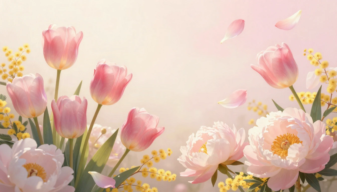 A beautiful composition of blooming spring flowers like tuli...