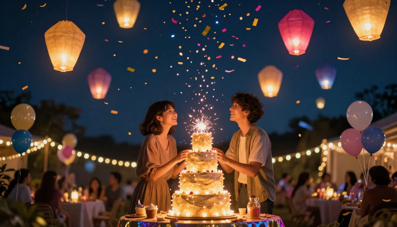 A vibrant and festive scene celebrating a deep bond. Imagine...