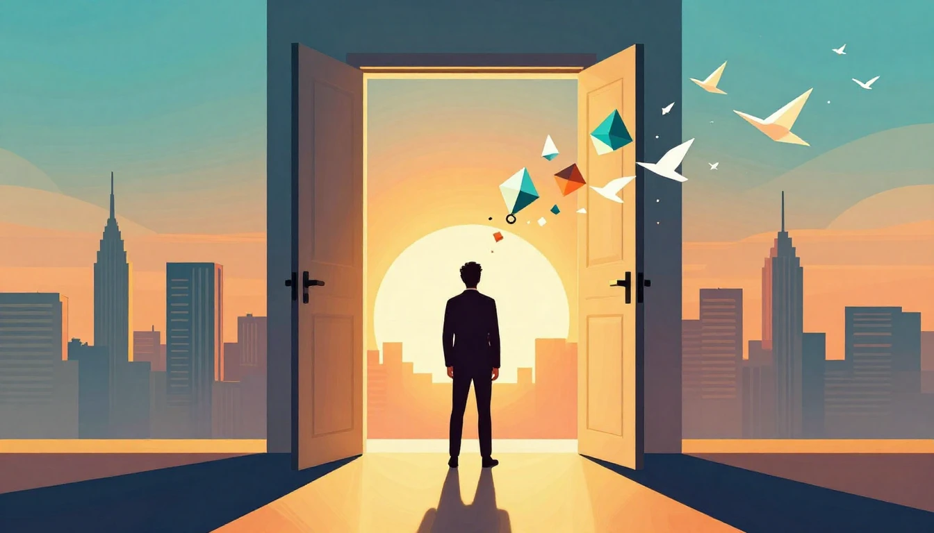 A conceptual and inspiring illustration representing career ...