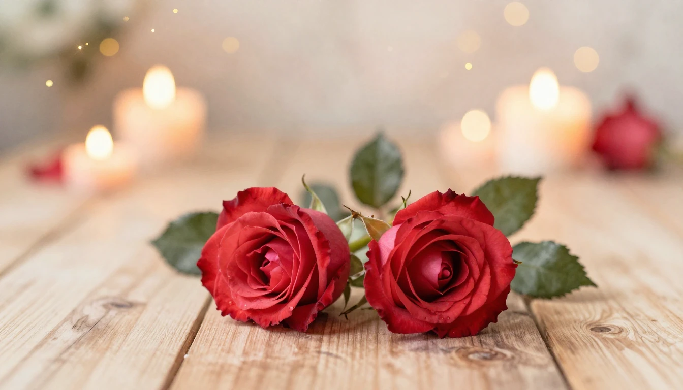 A beautiful and soft watercolor painting of two delicate red...