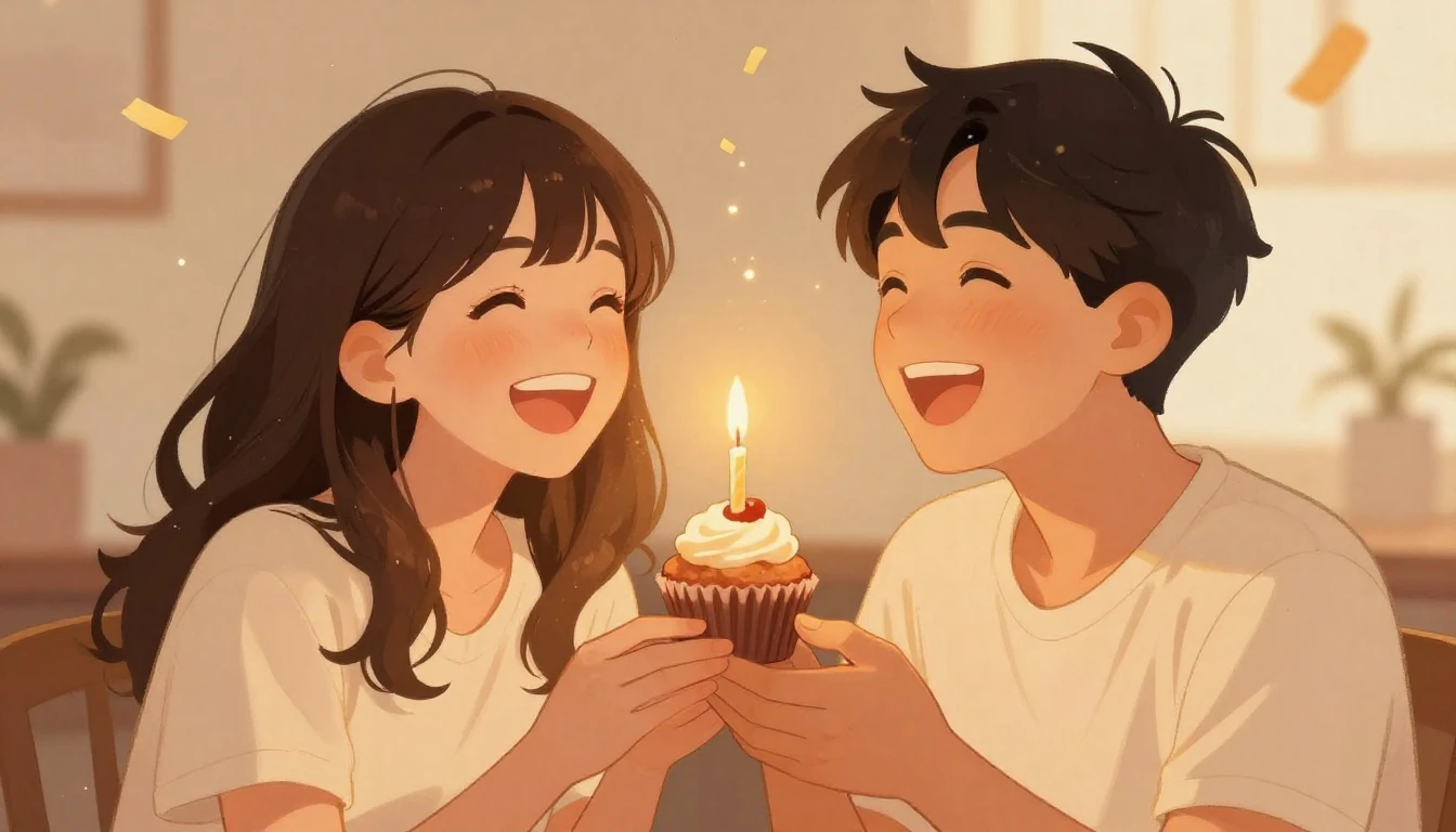 An artistic, warm-toned illustration of two close friends ce...