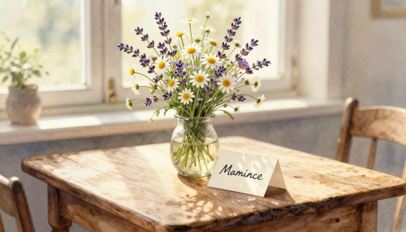 A warm and nostalgic watercolor painting featuring a rustic ...