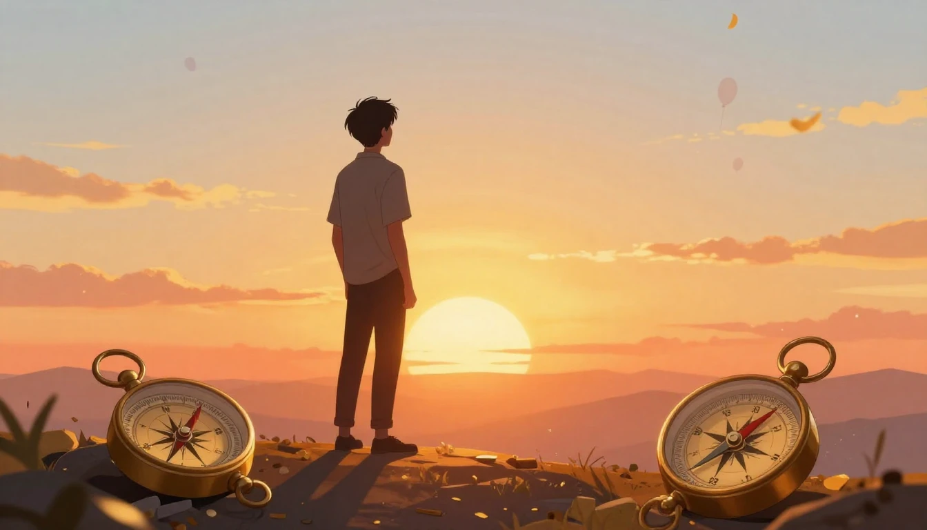 A warm and uplifting digital art illustration depicting a si...