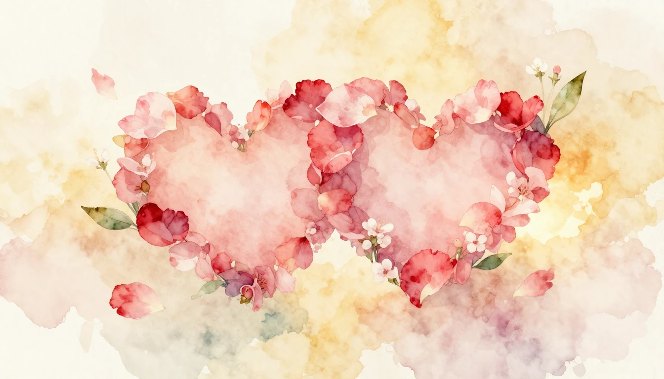 A beautiful watercolor painting depicting two stylized inter...