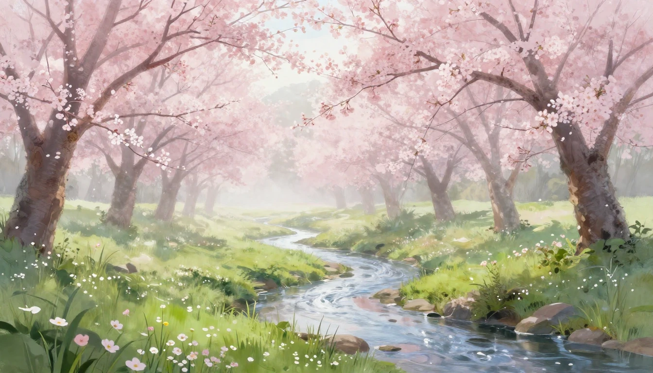 A breathtaking landscape capturing the essence of early spri...