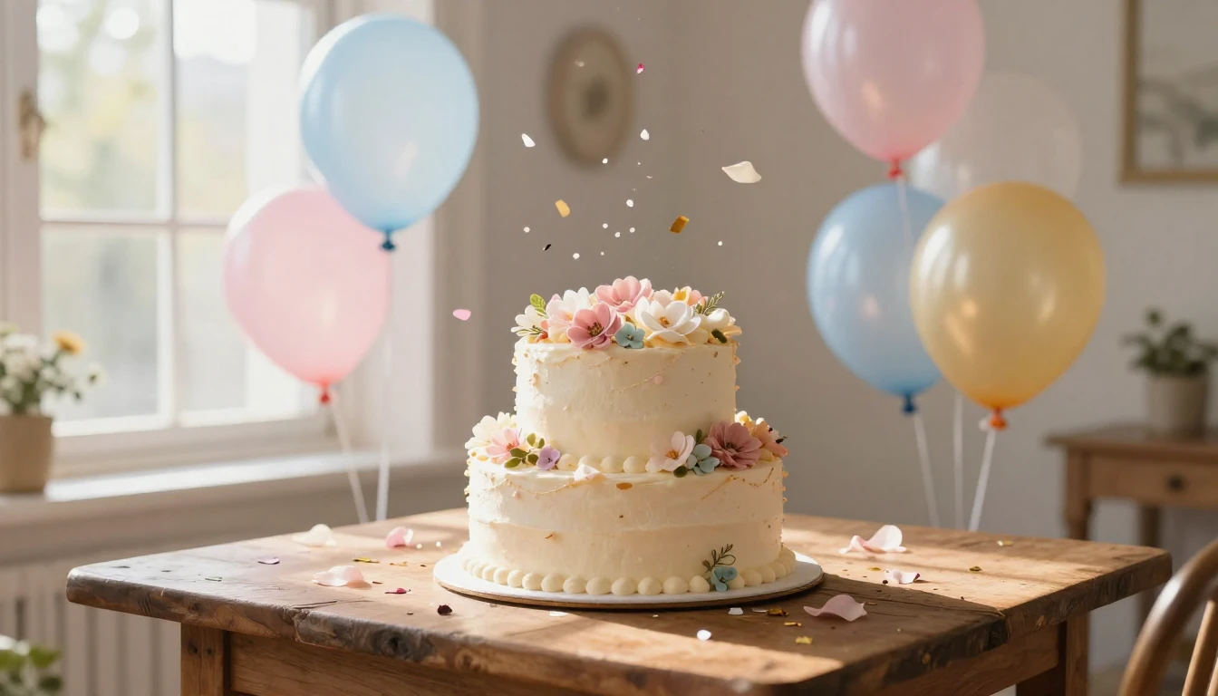 A whimsical and festive scene featuring a large, beautifully...