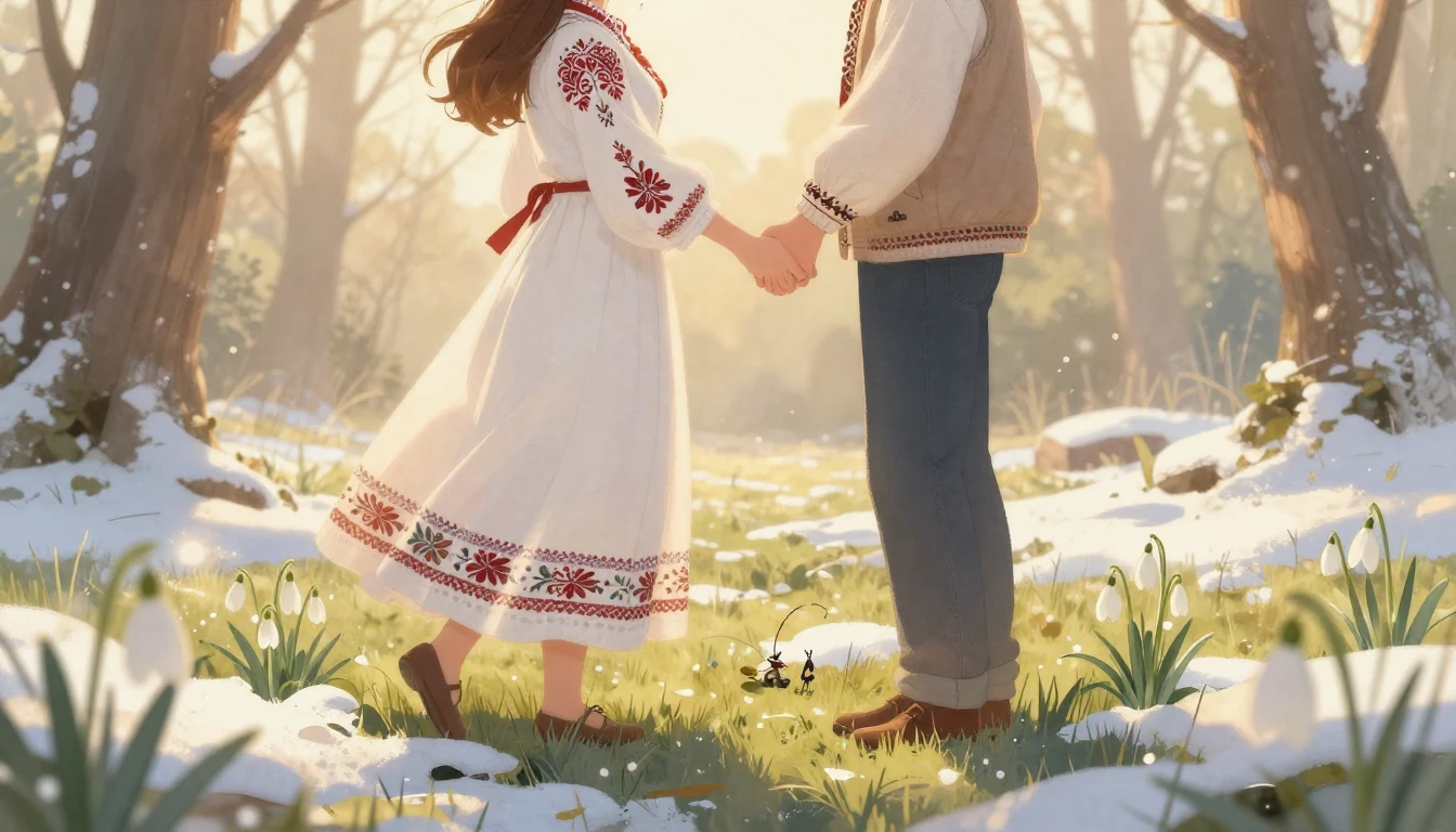 A romantic and dreamy illustration representing the Romanian...