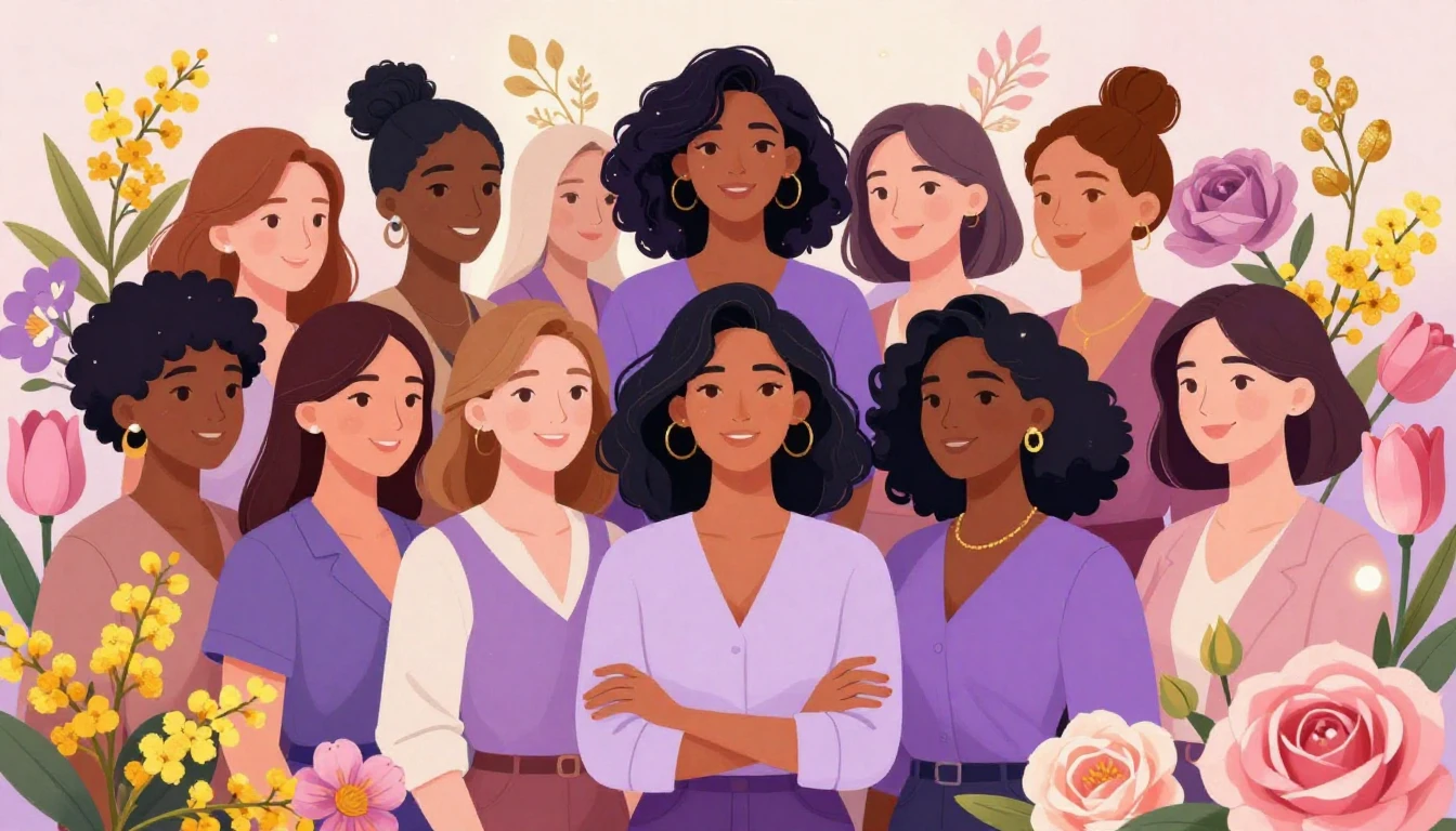 A vibrant and empowering illustration celebrating Internatio...