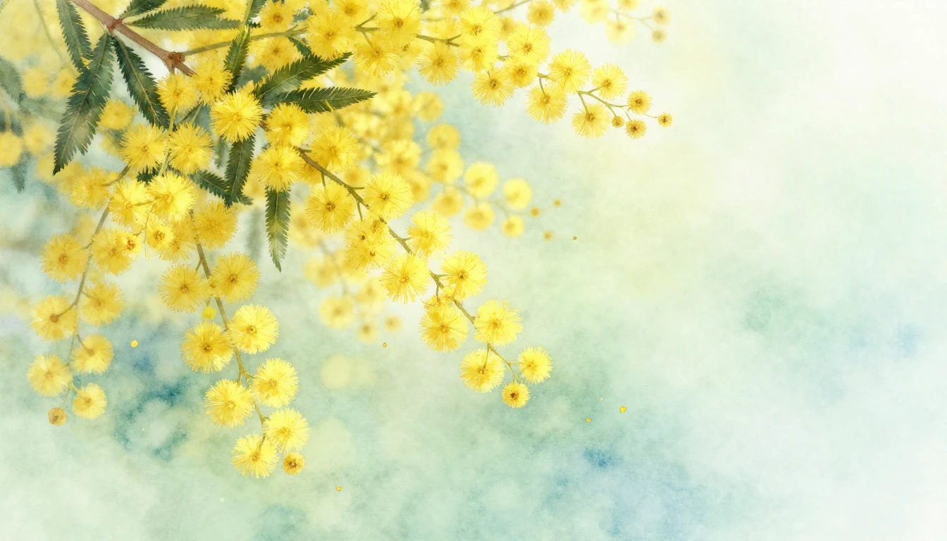 A beautiful and delicate watercolor painting of bright yello...