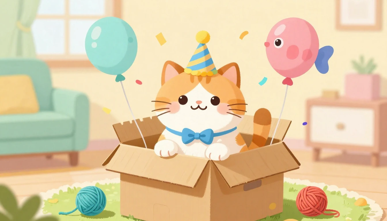 A cheerful and colorful illustration celebrating World Cat D...