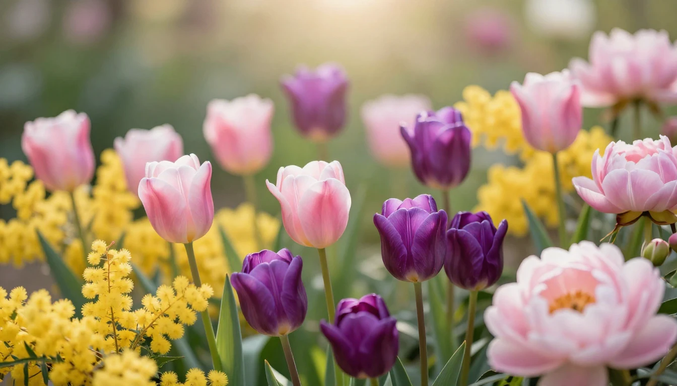 A vibrant and artistic composition featuring a variety of bl...