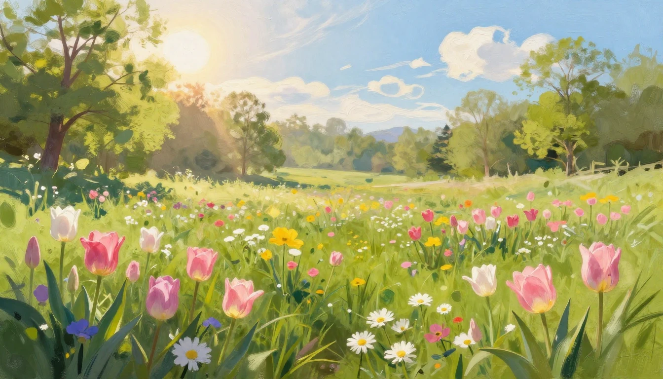 A breathtaking landscape capturing the essence of spring's a...