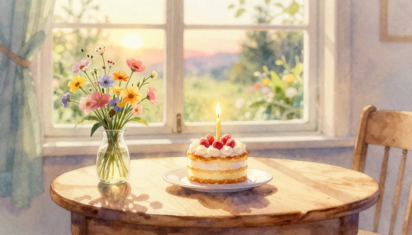 A beautiful watercolor painting of a cozy room filled with s...