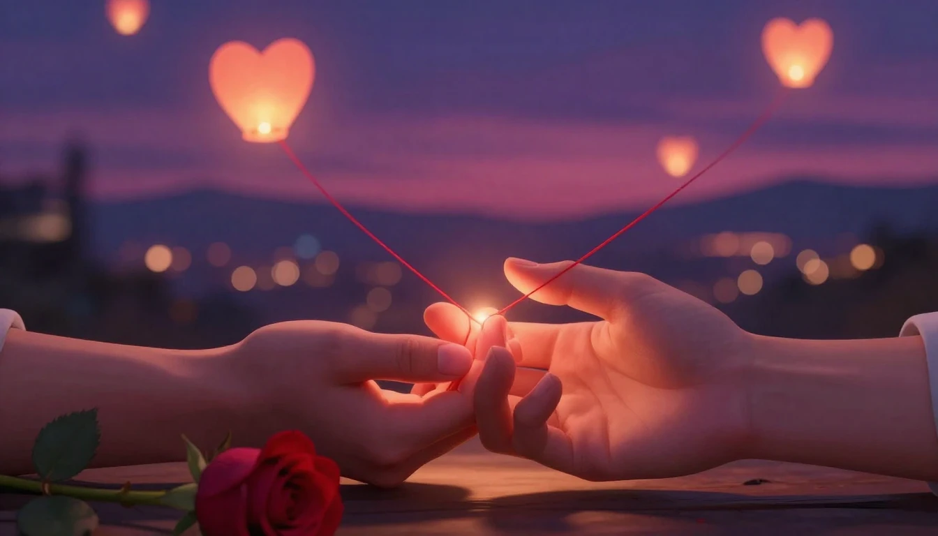 A highly detailed digital art illustration of a romantic sce...