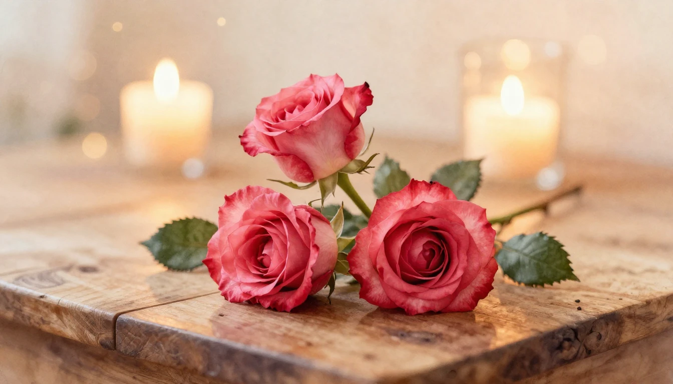 A beautiful watercolor painting of two delicate red roses in...