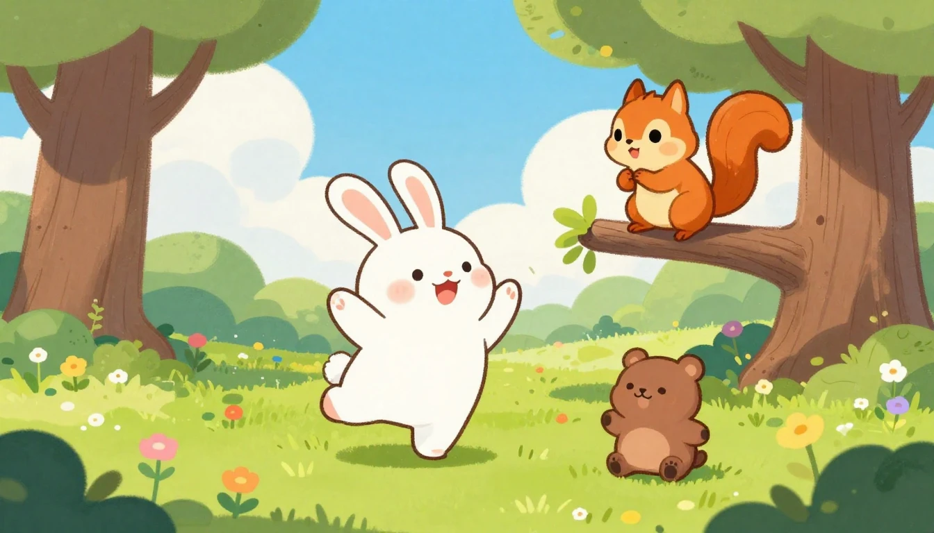 A vibrant and cheerful illustration of cute anthropomorphic ...