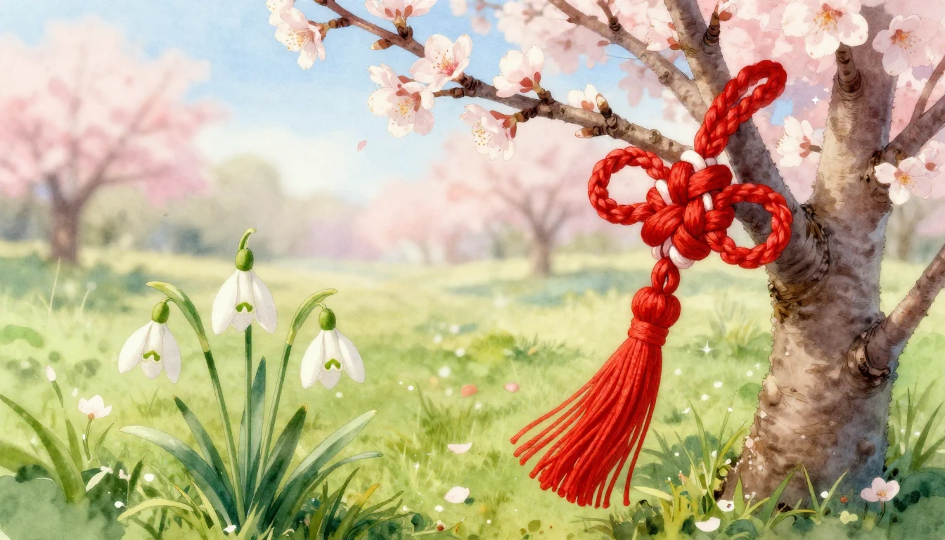 A beautiful watercolor painting of delicate snowdrops and ch...