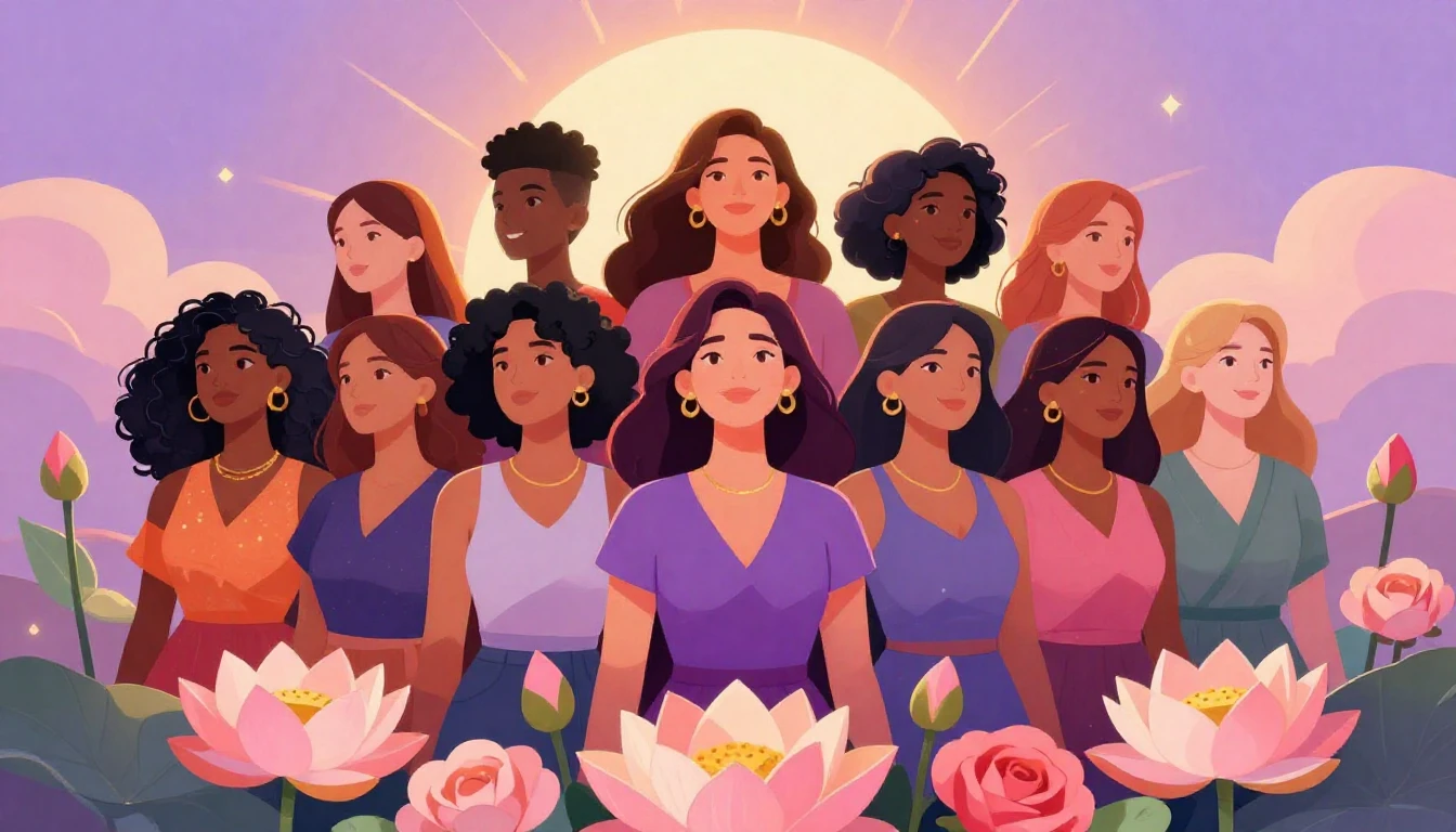 A vibrant and empowering illustration celebrating Internatio...