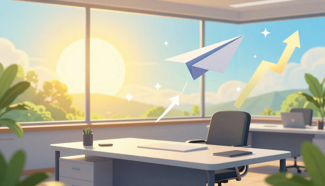 A vibrant and conceptual illustration representing career gr...