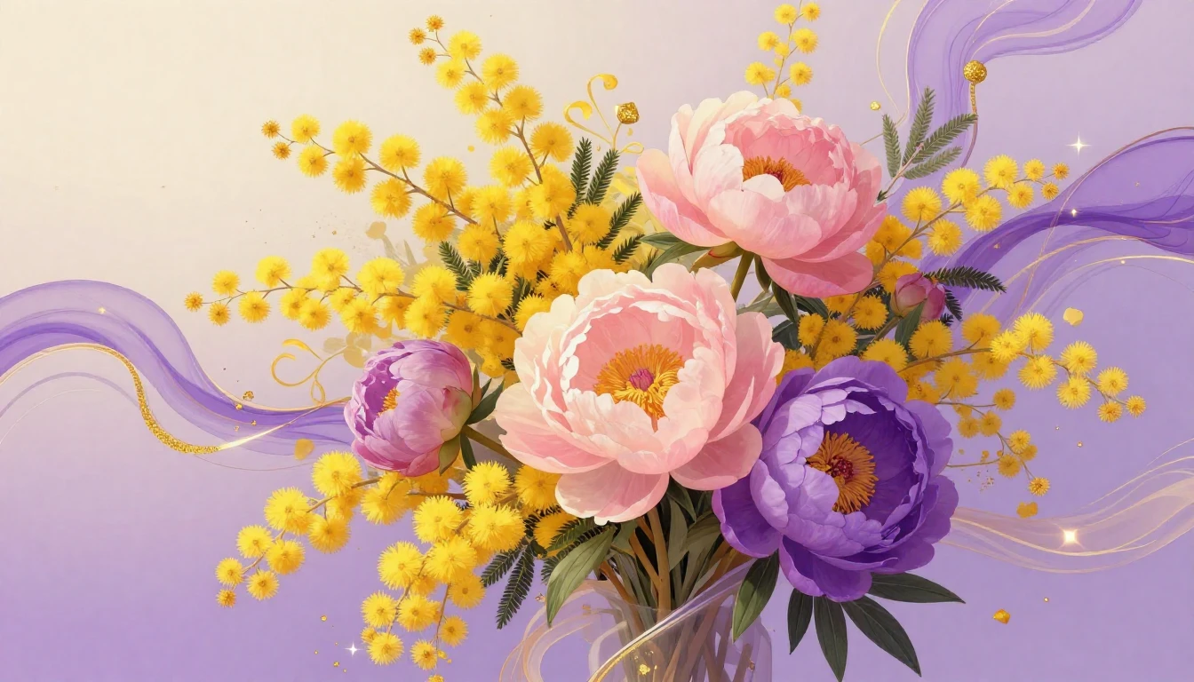 A vibrant and sophisticated digital art piece celebrating fe...