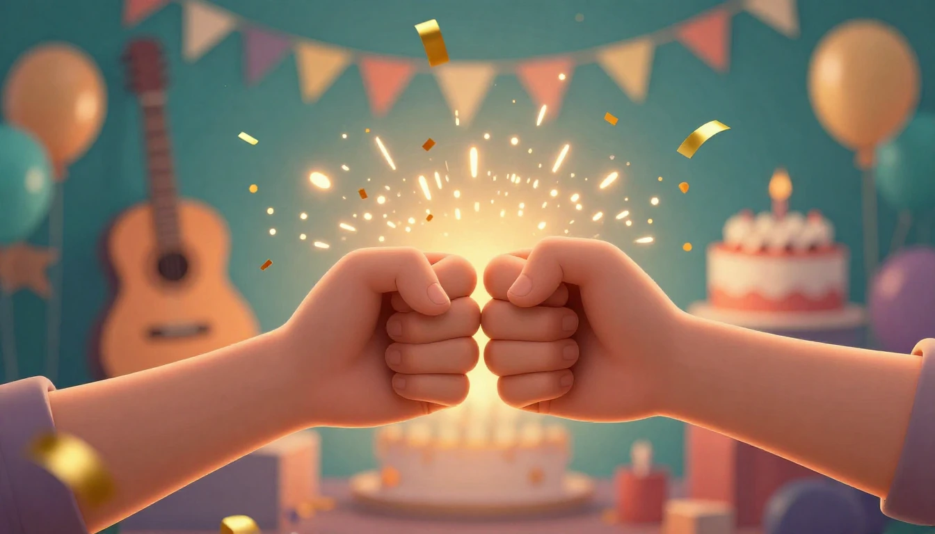 A vibrant digital artwork symbolizing friendship and celebra...