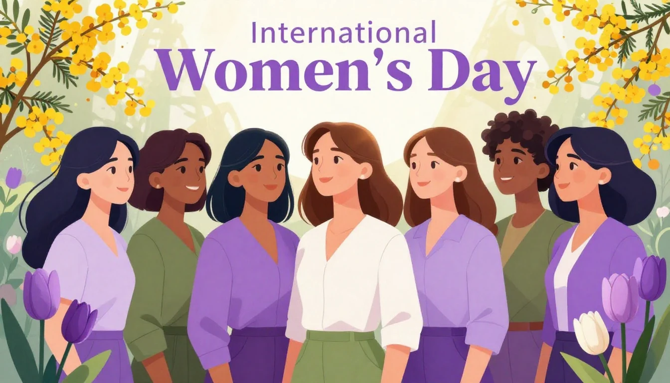 A vibrant and empowering illustration celebrating Internatio...