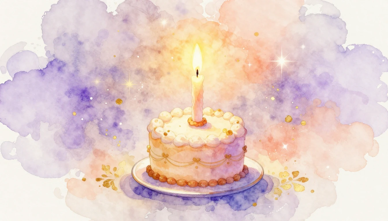 A beautiful watercolor painting of a single glowing candle o...