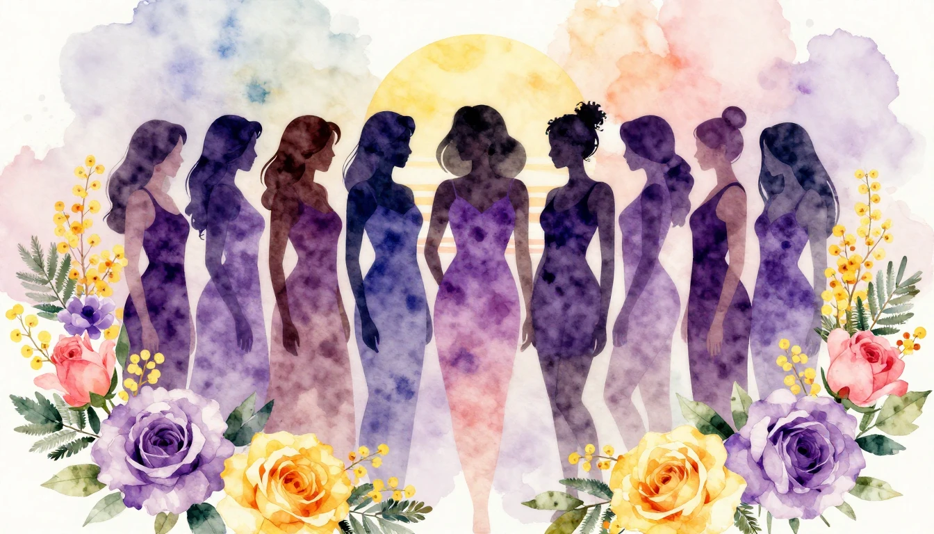 A beautiful watercolor illustration celebrating femininity a...