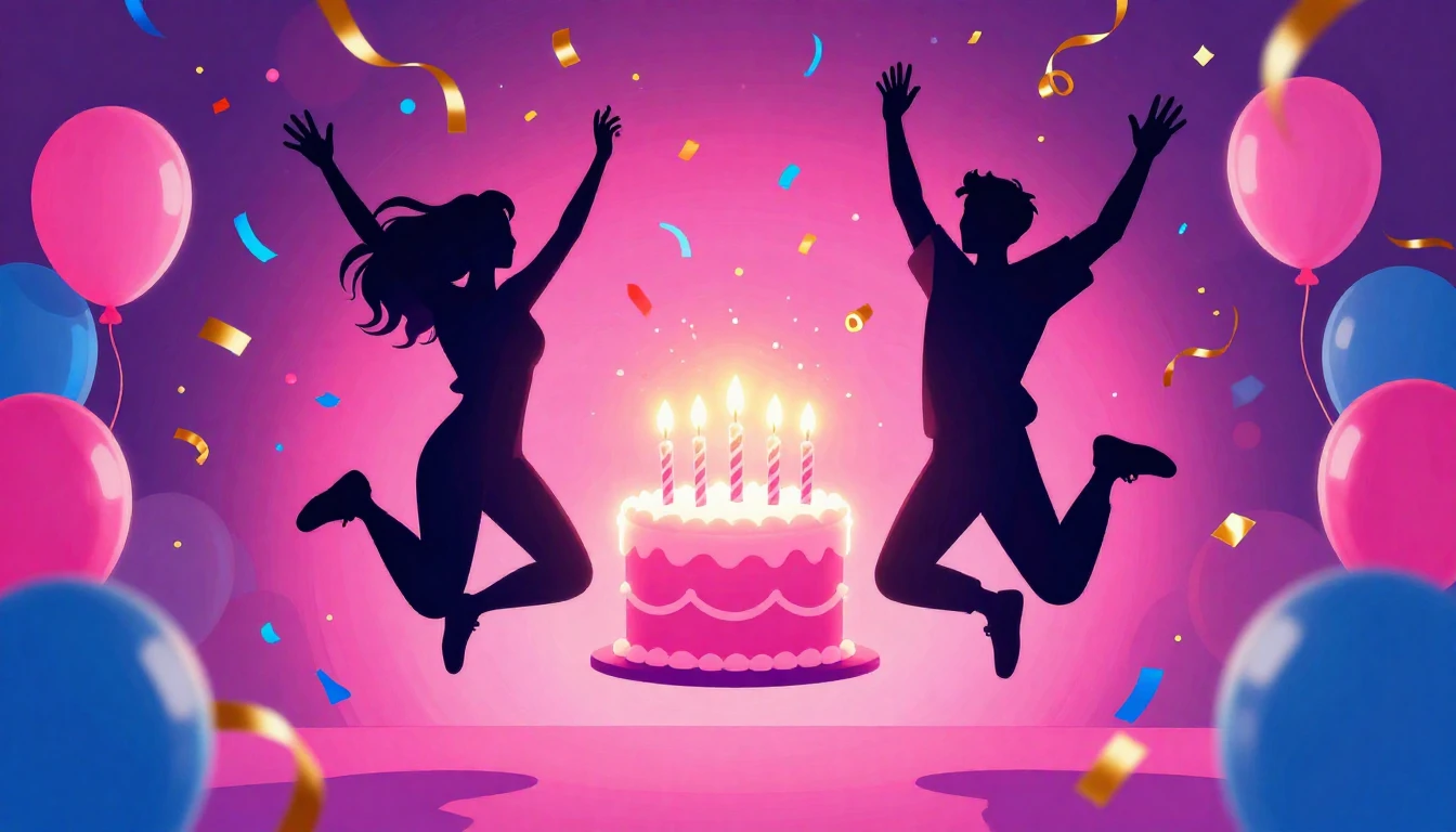 A vibrant and energetic digital art illustration celebrating...