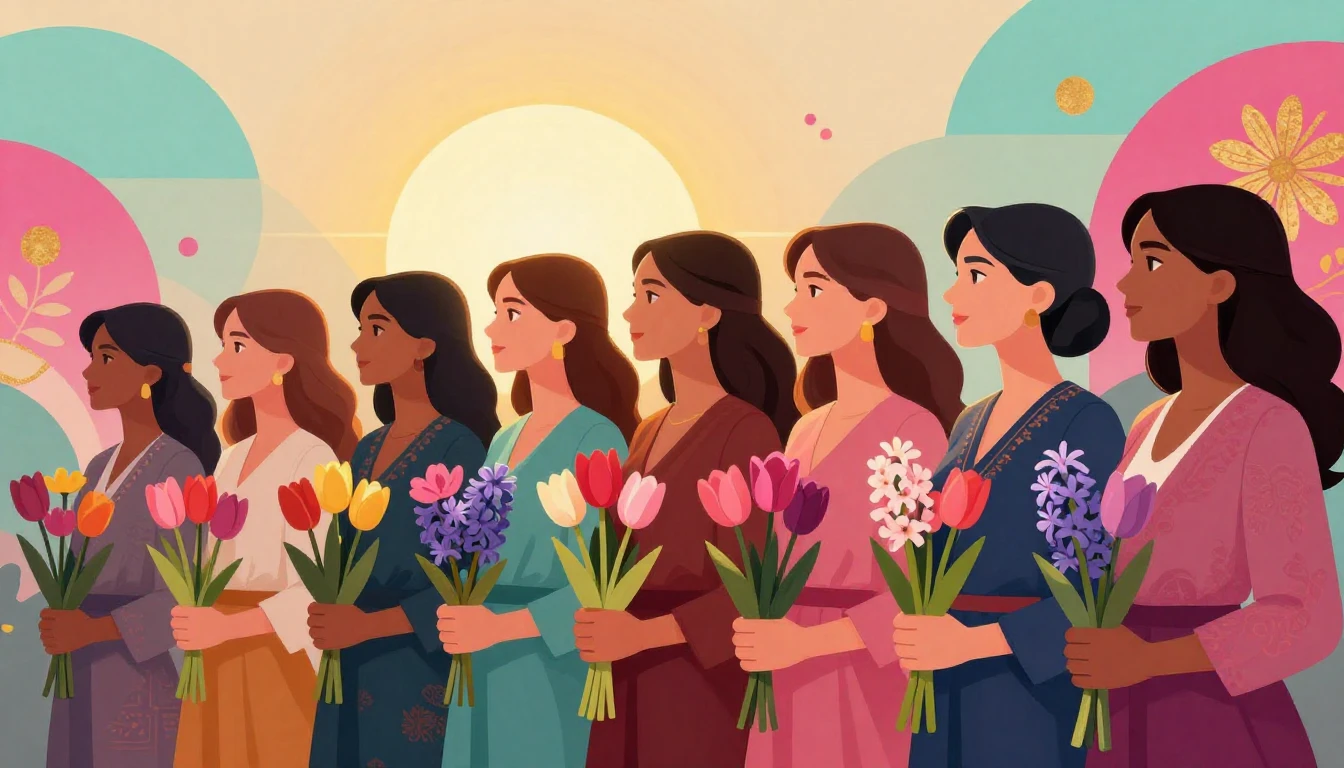 A vibrant and empowering digital art illustration celebratin...