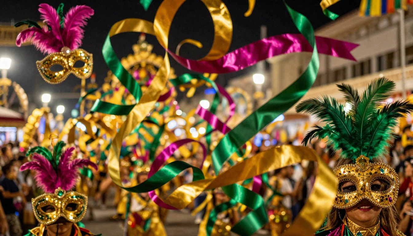 A vibrant explosion of colors representing a grand carnival ...