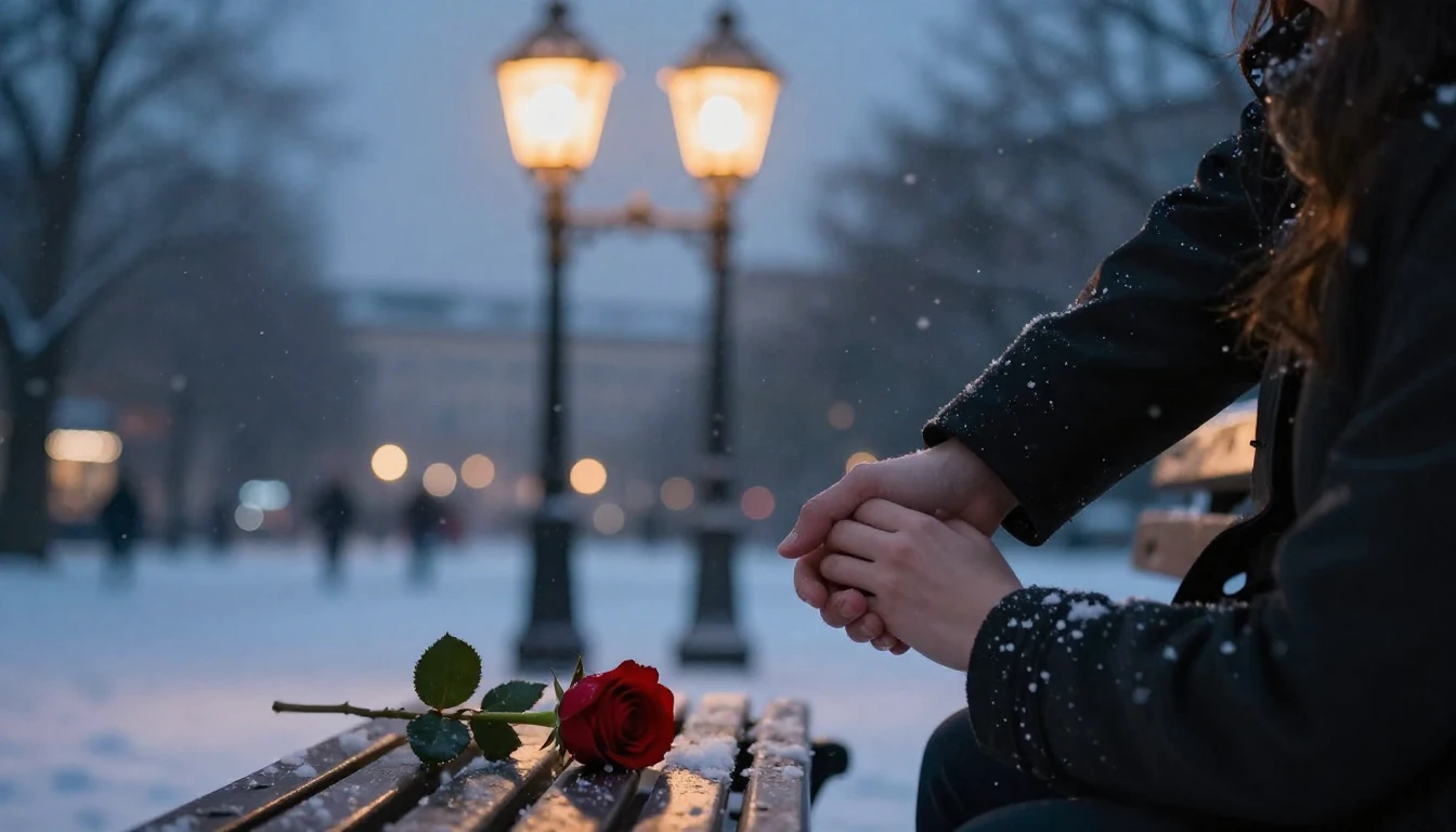 A romantic and dreamy scene focusing on a couple holding han...