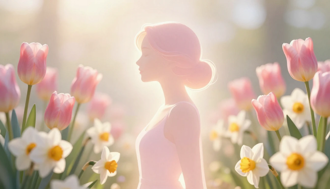 A beautiful and gentle composition featuring blooming spring...