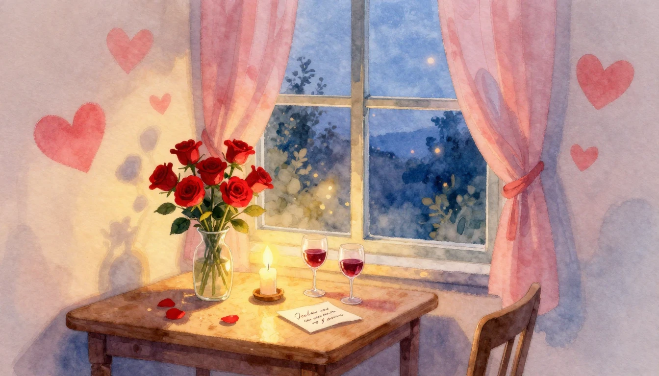 A romantic and dreamy watercolor illustration representing V...