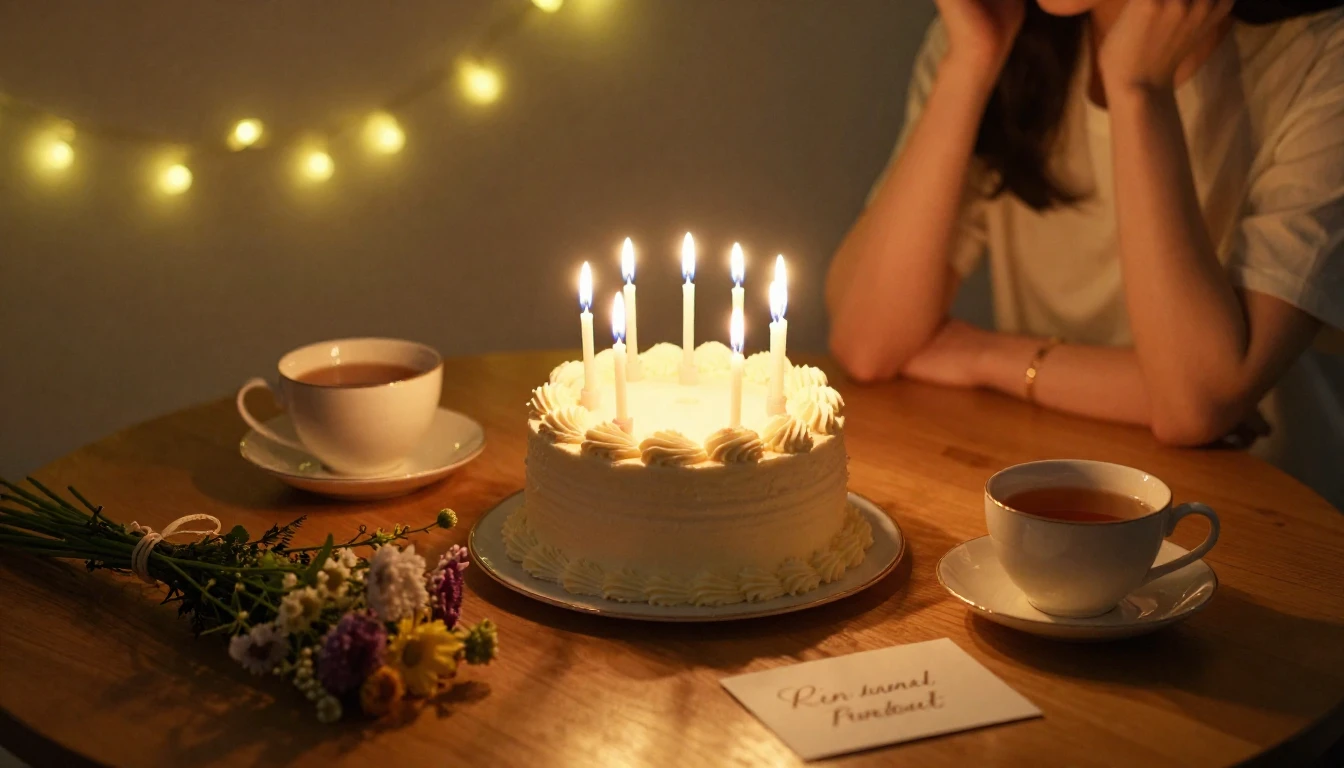 A romantic and warm scene showing a beautifully decorated bi...