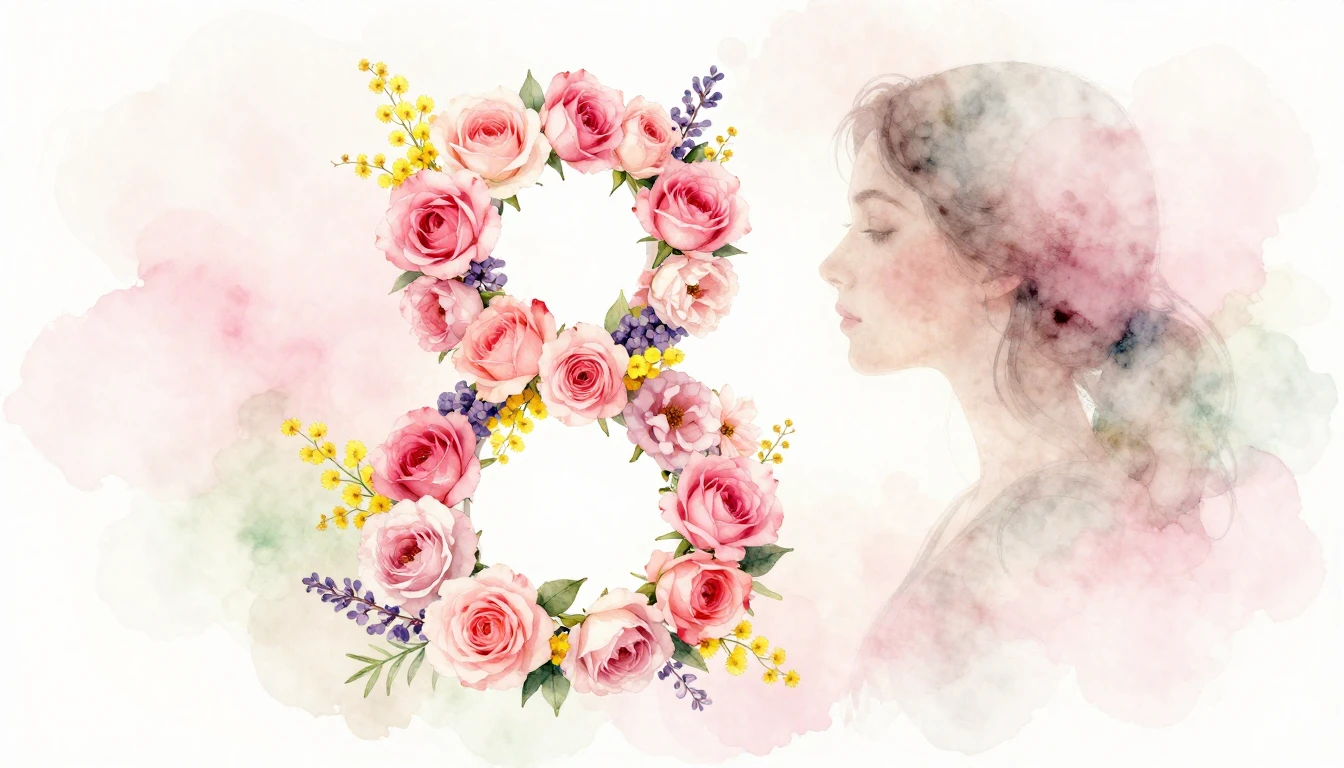 A beautiful, soft watercolor painting celebrating Internatio...