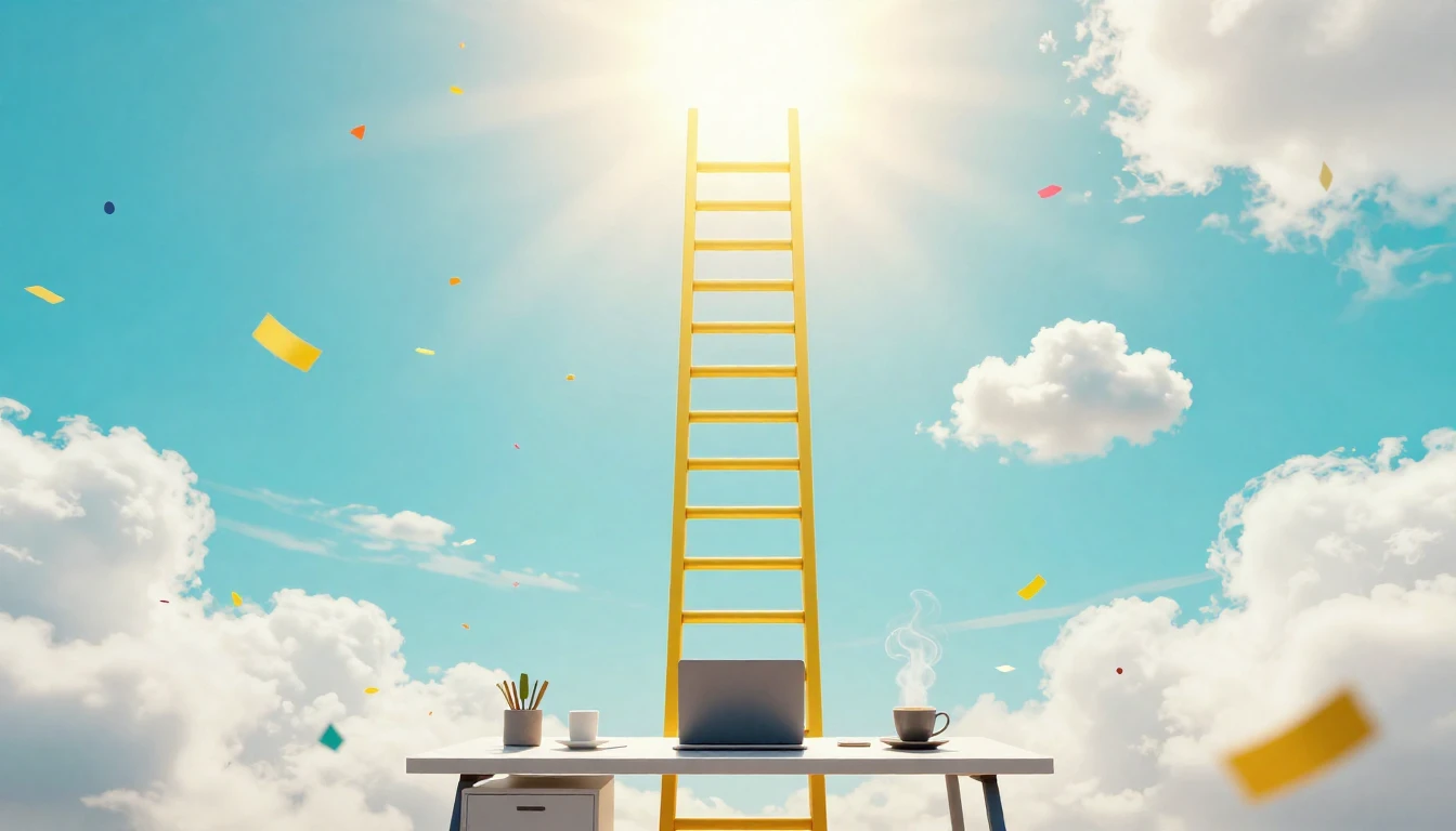 A vibrant and conceptual representation of career success an...