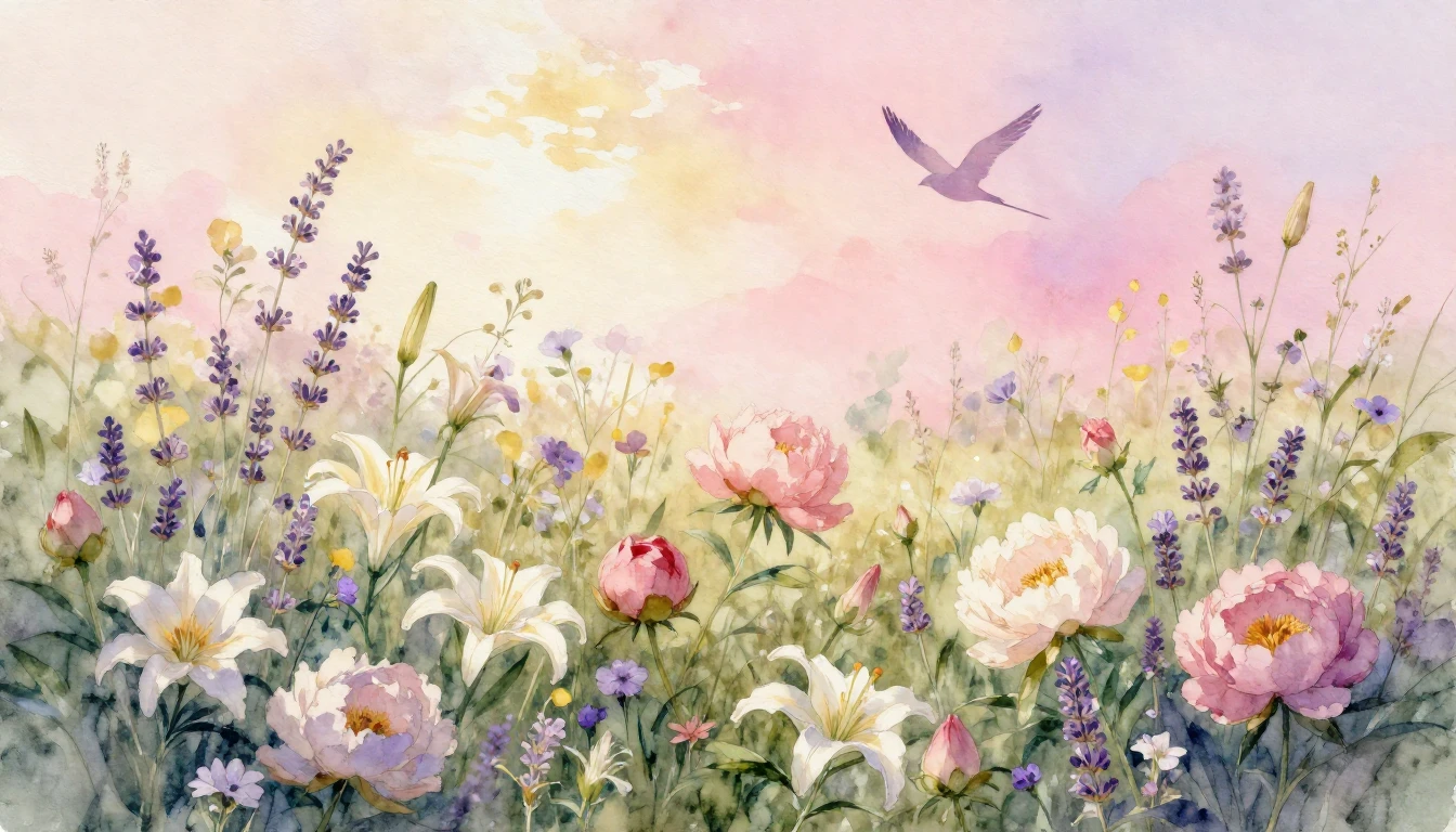 A delicate and ethereal watercolor painting representing gro...
