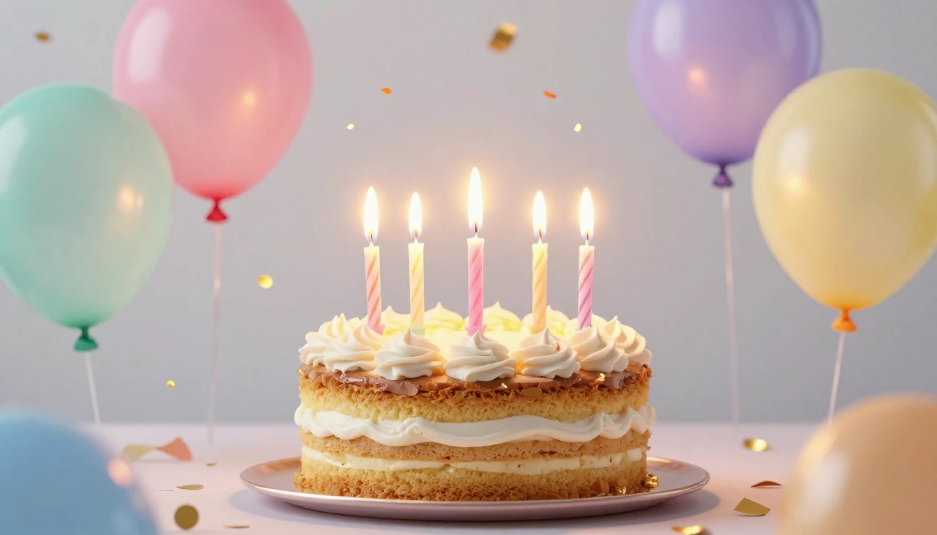 A festive and vibrant birthday concept art, a delicious birt...