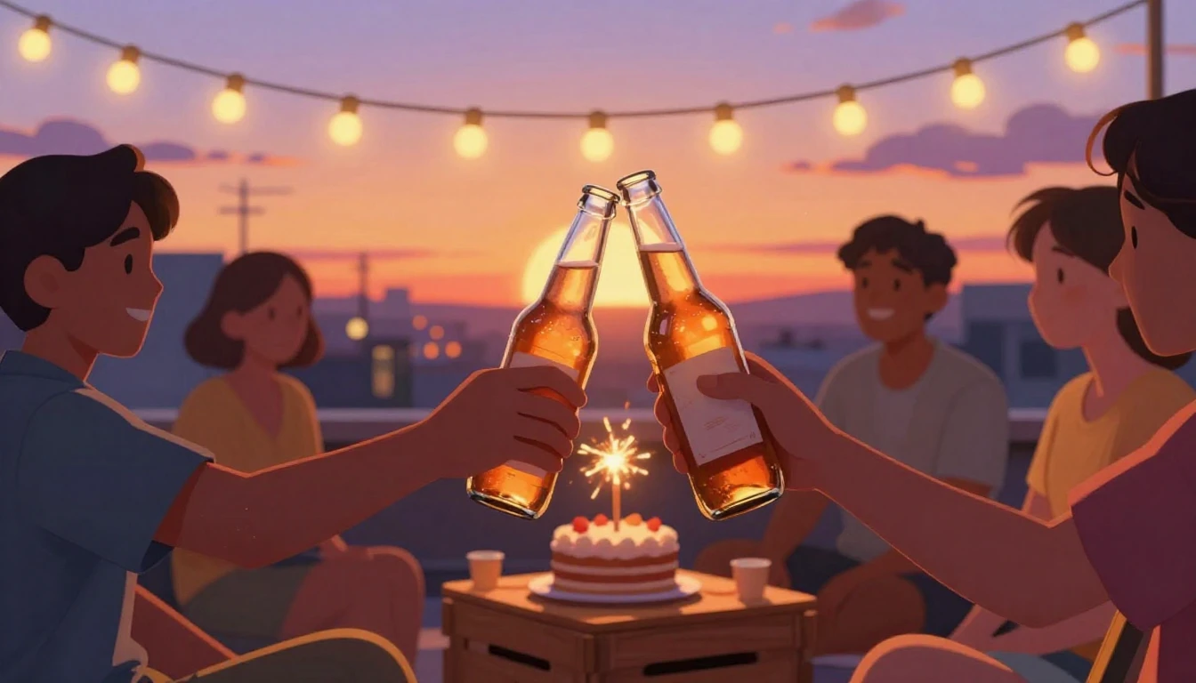 A vibrant and heartwarming digital art illustration celebrat...