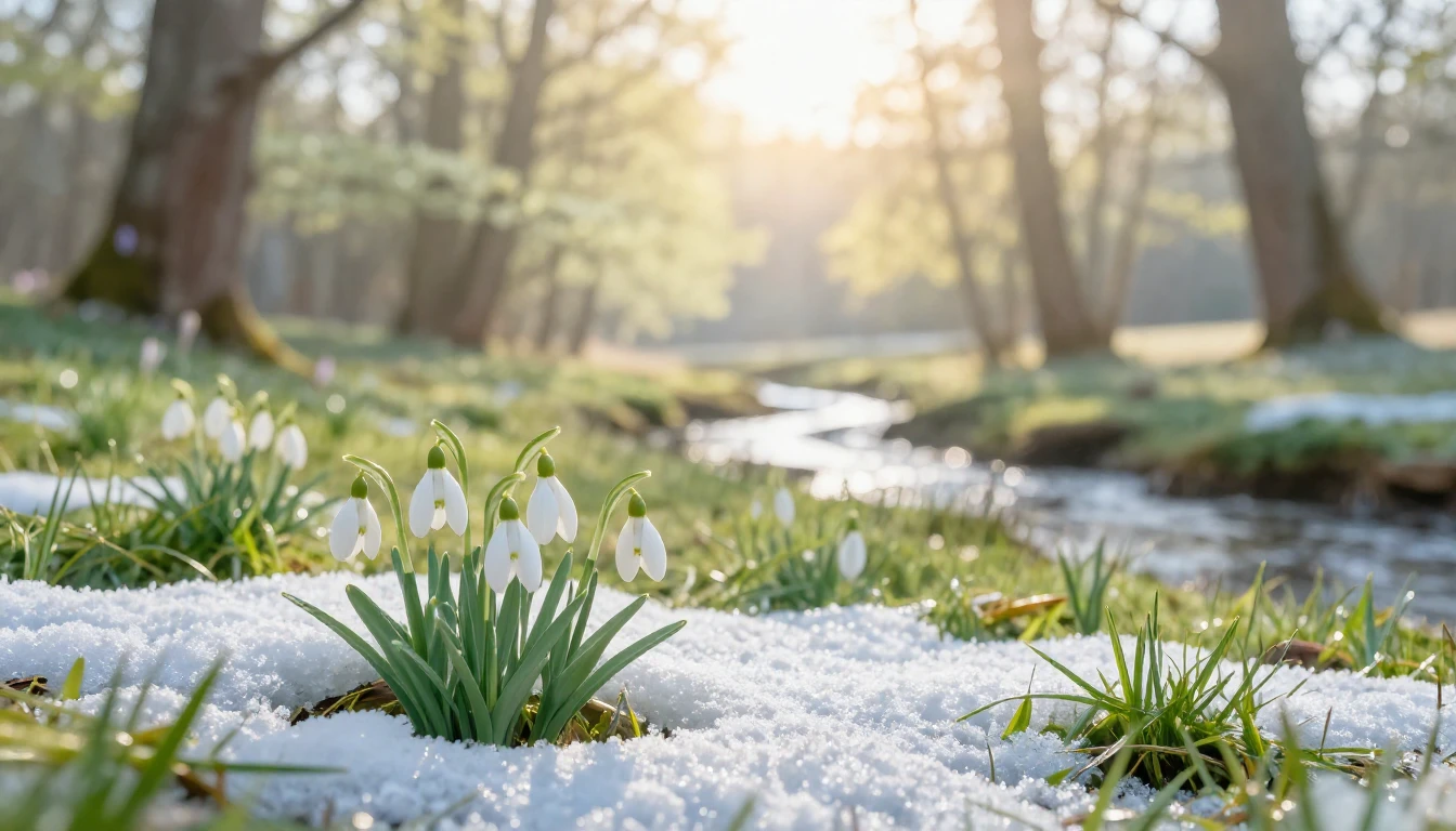 A breathtaking landscape representing the arrival of spring ...