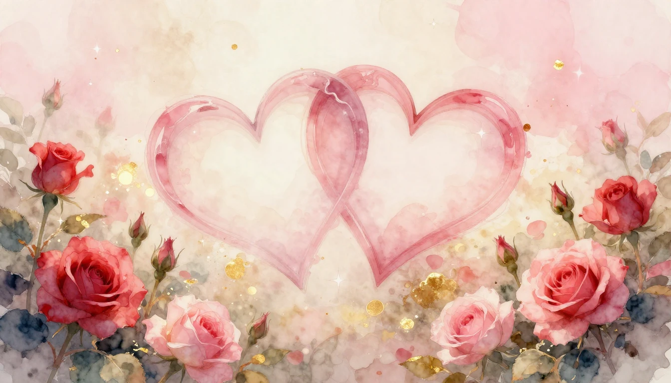 A delicate and ethereal watercolor painting depicting two st...