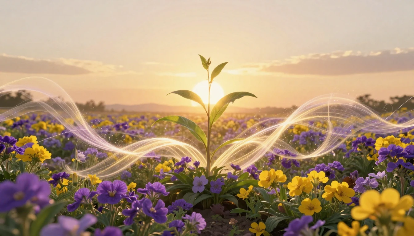 A vibrant and symbolic composition representing growth and u...