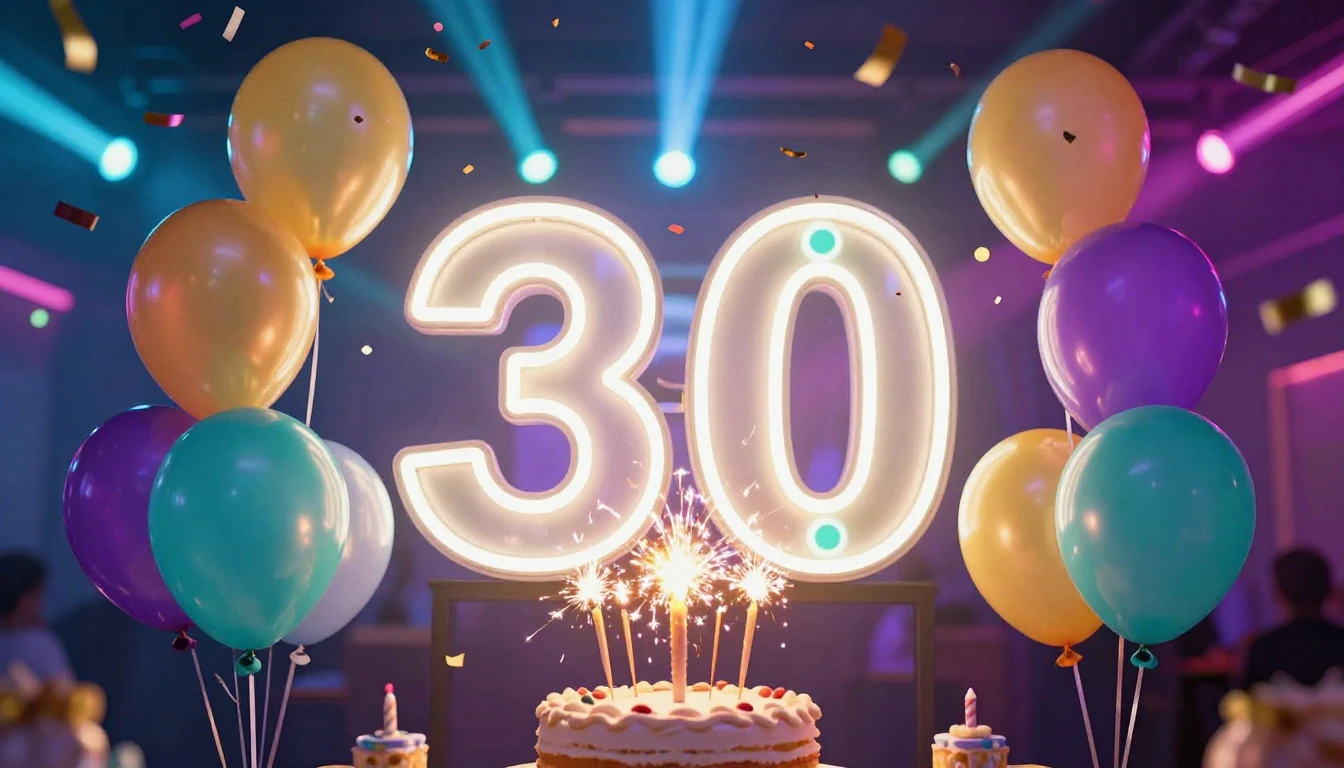 A vibrant and colorful birthday party scene celebrating the ...