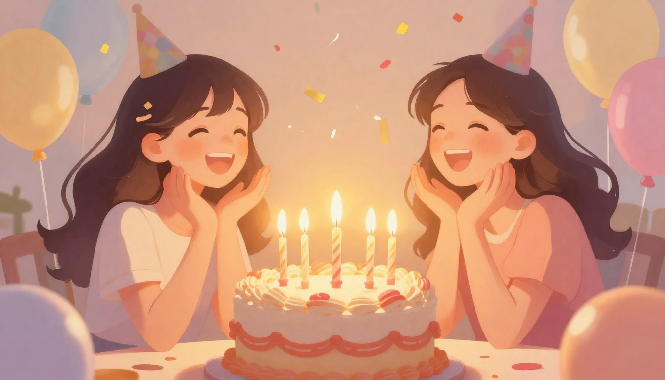 A vibrant and heartwarming digital art illustration celebrat...