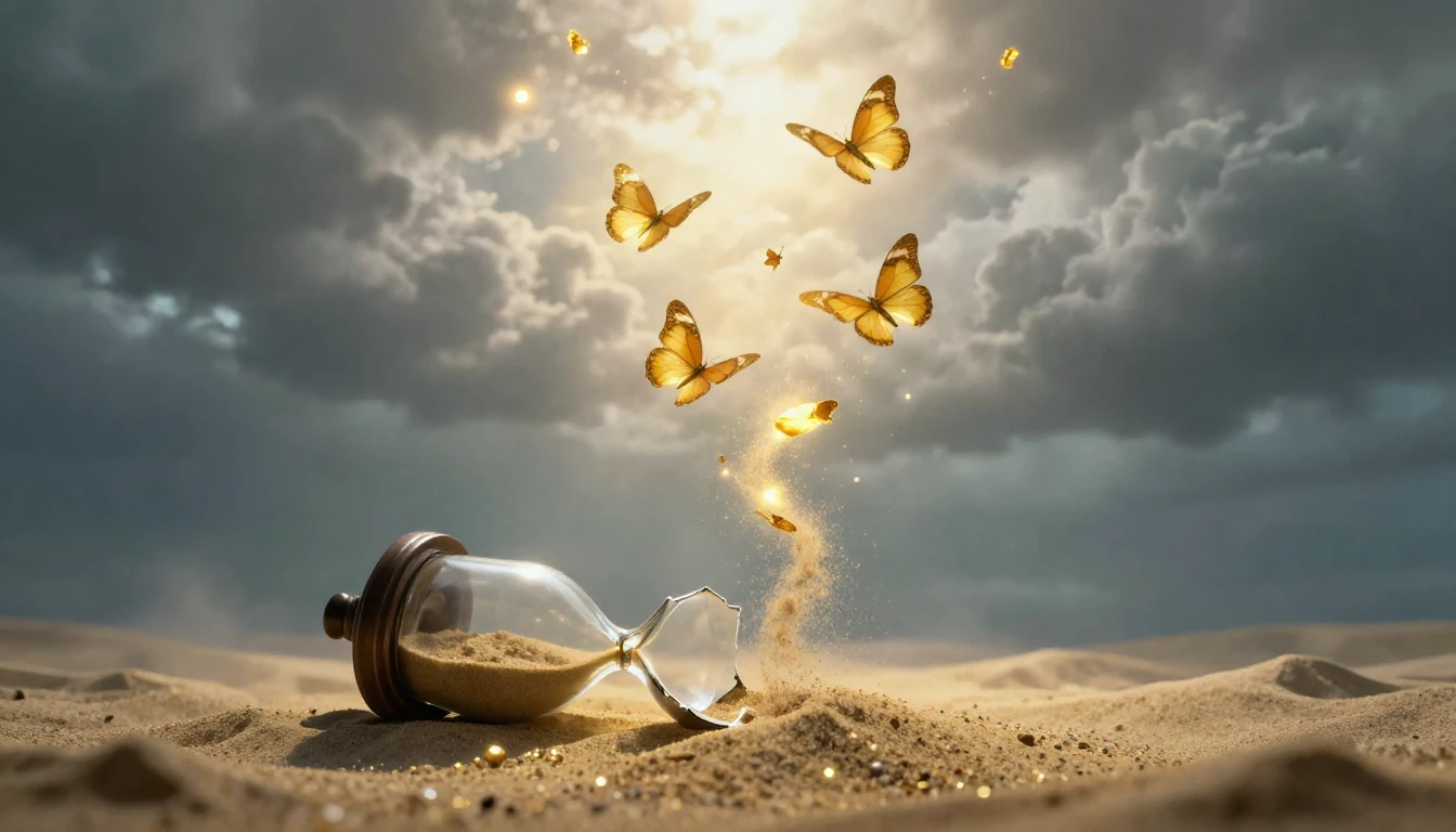 A conceptual digital art piece symbolizing patience and dest...