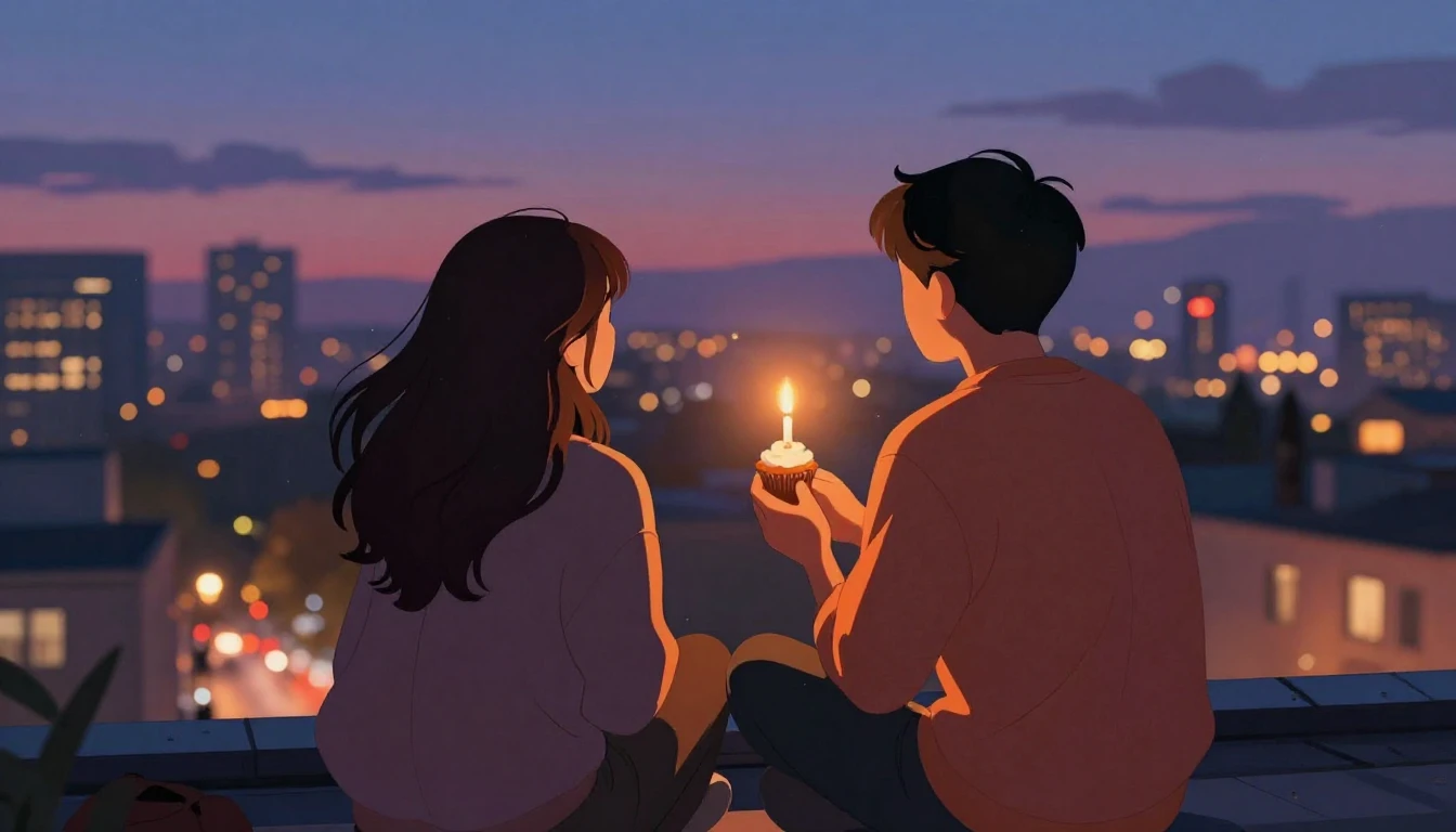 A heartwarming illustration of two friends sitting side by s...