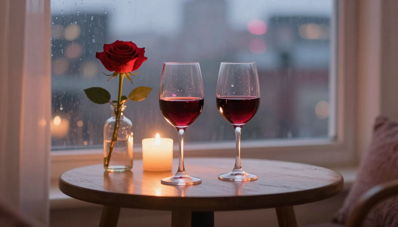 A romantic and intimate scene for a Valentine's Day song cov...