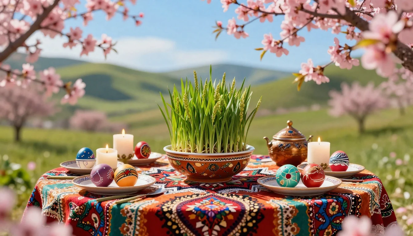A joyful and vibrant celebration of the Navruz spring festiv...