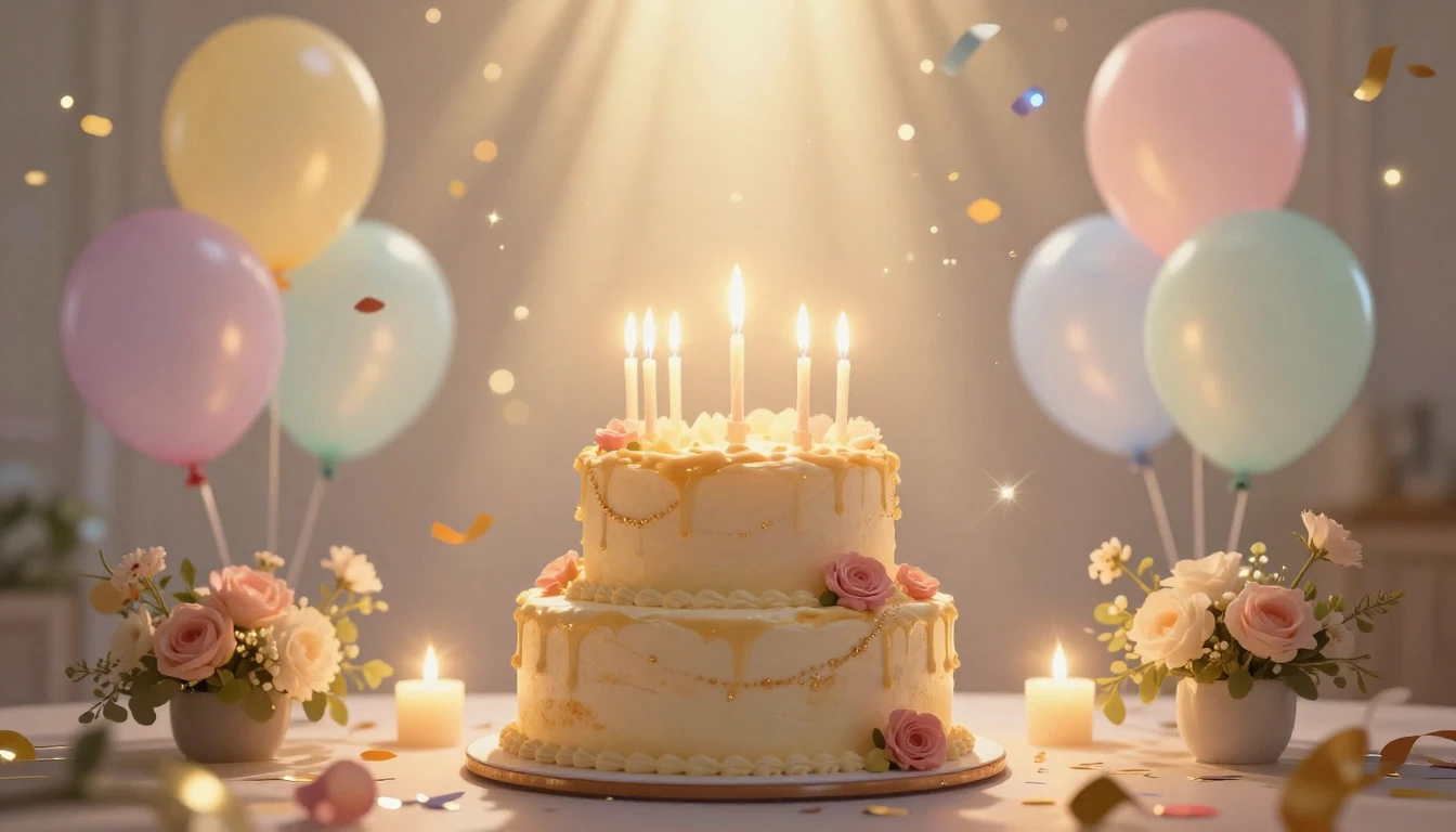 A vibrant and festive scene featuring a large, beautifully d...